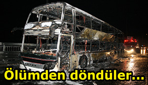 2 katlı otobüs cayır cayır yandı...