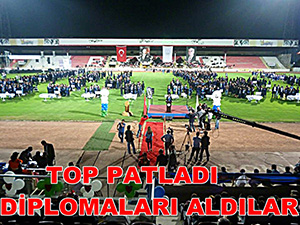TOP PATLADI, DİPLOMALARI ALDILAR