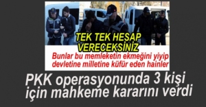 PKK OPERASYONUNDA 3 KİŞİ İÇİN KARAR VERİLDİ