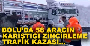 58 ARACIN KARIŞTIĞI ZİNCİRLEME TRAFİK KAZASI