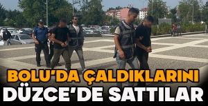 BOLU'DA ÇALDIKLARINI DÜZCE'DE SATTILAR