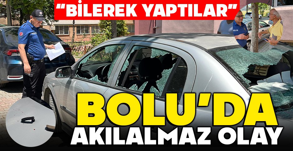 BOLU'DA BALTA İLE OTOMOBİLİNE SALDIRDILAR....