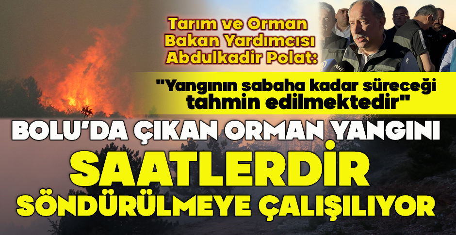 BOLU’DA ÇIKAN ORMAN YANGINI SAATLERDİR SÖNDÜRÜLMEYE ÇALIŞILIYOR