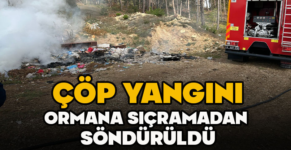ÇÖP YANGINI ORMANA SIÇRAMADAN SÖNDÜRÜLDÜ