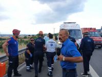 KONTROLDEN ÇIKAN KAMYONET DEVRİLDİ