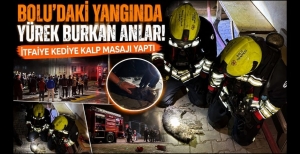 BOLU'DAKİ YANGINDA YÜREK BURKAN ANLAR! İTFAİYE KEDİYE KALP MASAJI YAPTI