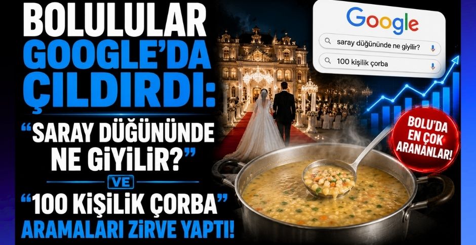 BOLULULAR GOOGLE’DA ÇILDIRDI: “SARAY DÜĞÜNÜNDE NE GİYİLİR?” VE “100 KİŞİLİK ÇORBA” ARAMALARI ZİRVE YAPTI!