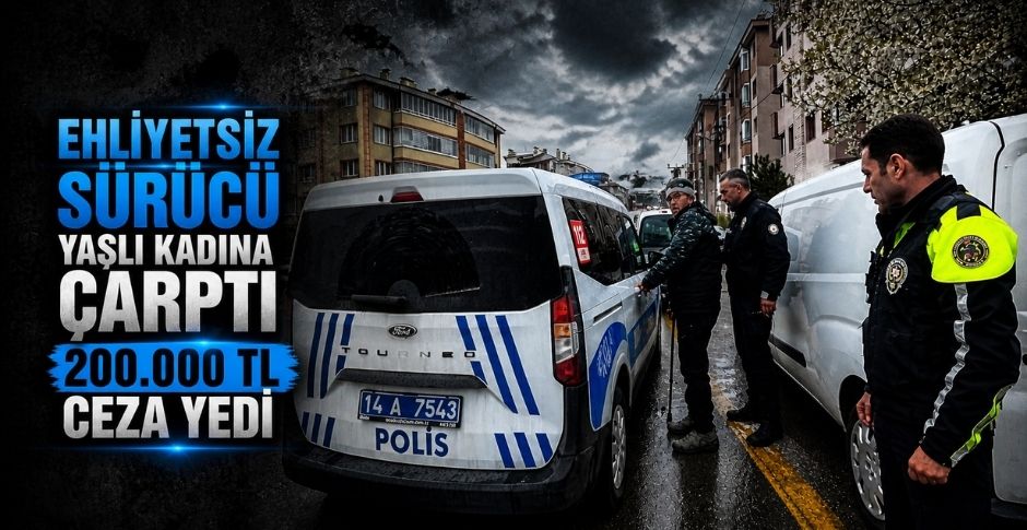 EHLİYETSİZ SÜRÜCÜ YAŞLI KADINA ÇARPTI 200 BİN LİRA CEZA YEDİ