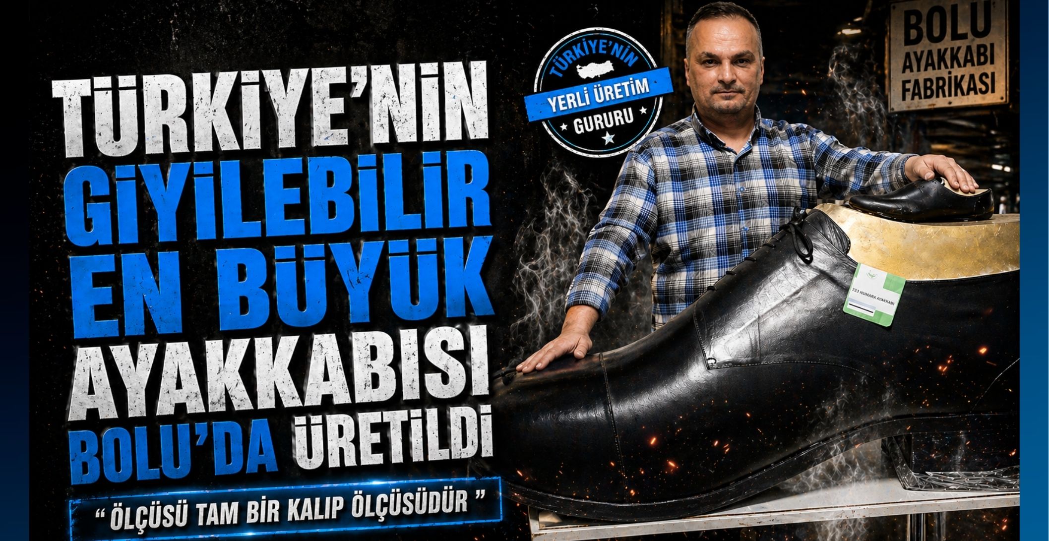 TÜRKİYE’NİN GİYİLEBİLİR EN BÜYÜK AYAKKABISI BOLU’DA ÜRETİLDİ