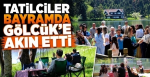 TATİLCİLER BAYRAMDA GÖLCÜK'E AKIN ETTİ